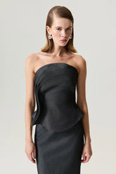 Strapless Ruffled Bustier Top