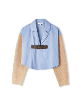 KNITWEAR MIX BELT BLOUSE