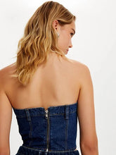 Denim Corset Crop Top