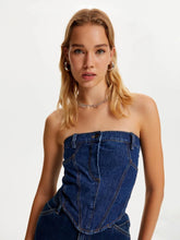 Denim Corset Crop Top