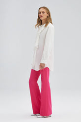 POPLIN SHIRT WITH CHIFFON NECK