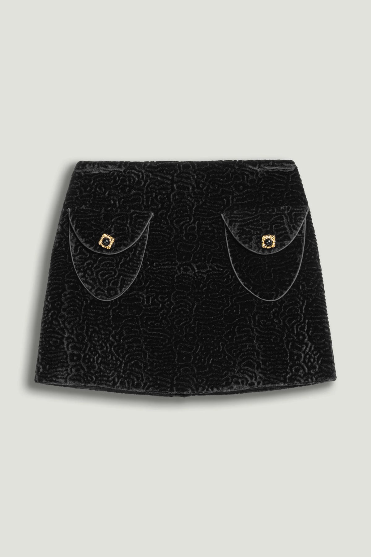 Textured Velvet Mini Skirt