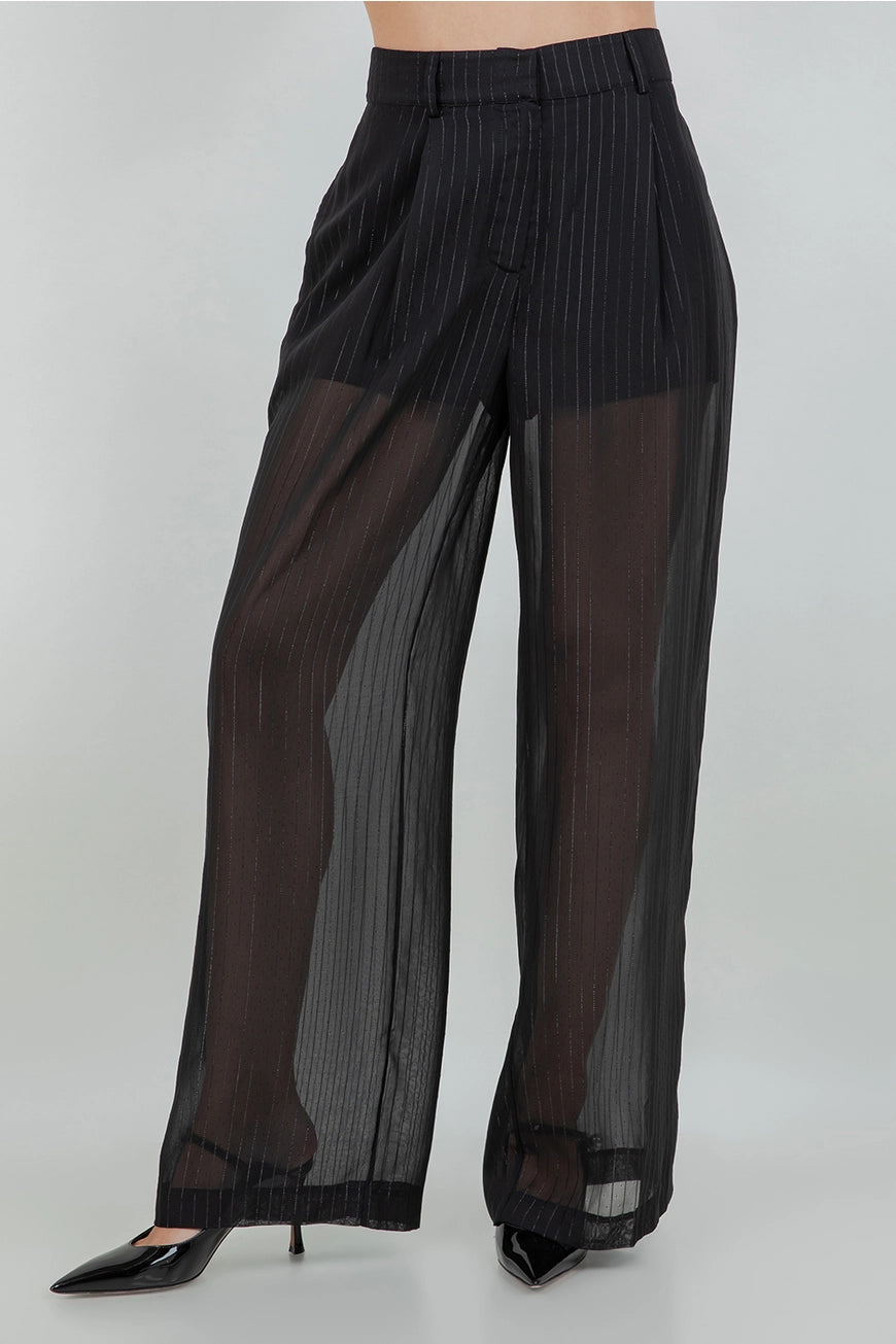 Lightweight Lurex Accent Woven Pants