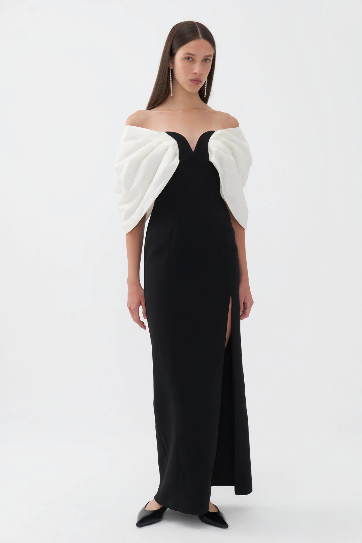 nocturne off the shoulder dress nocturne off the shoulder dress Baby Blue Off-the-Shoulder Mermaid Evening Dress Slit Long With Ruffles