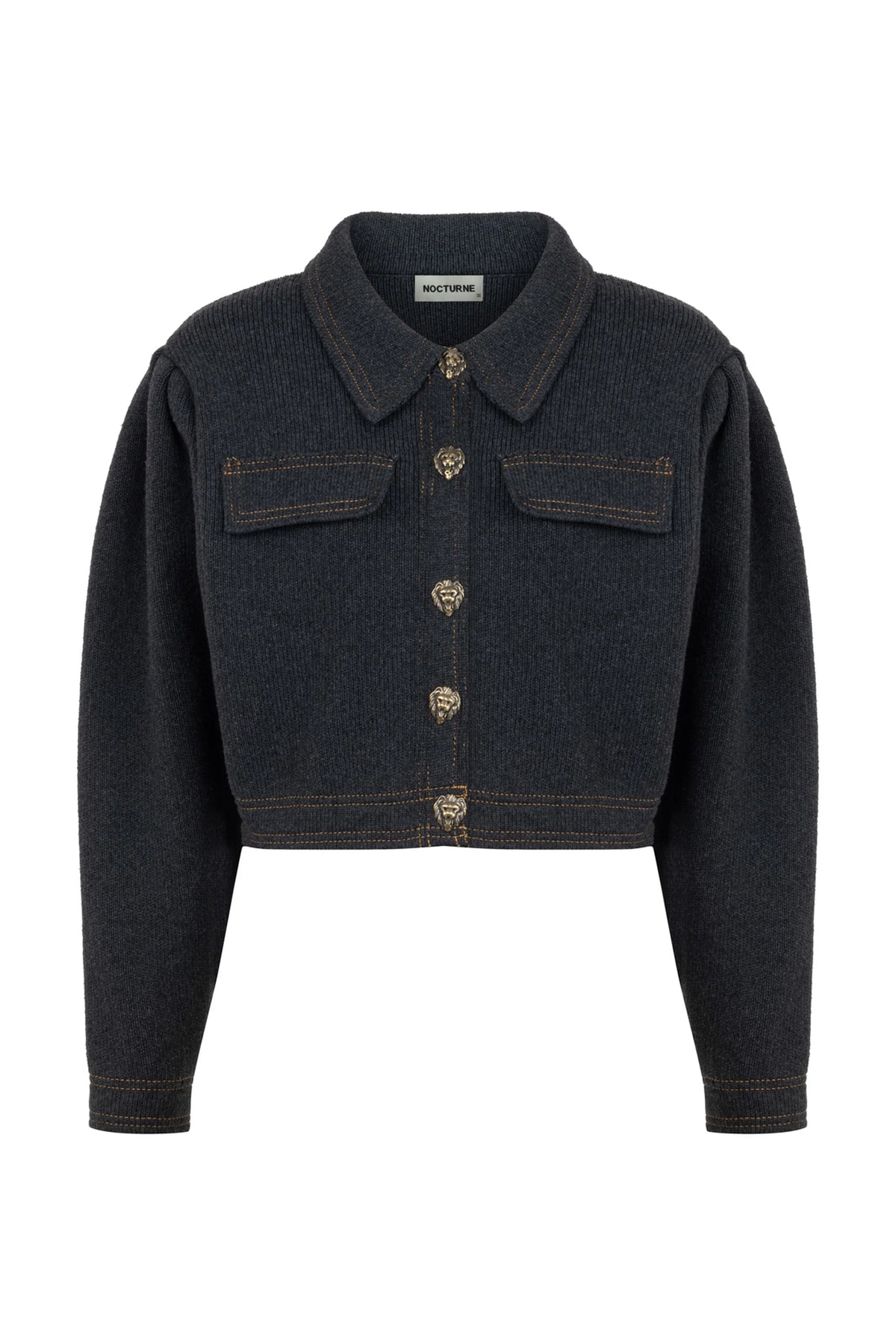 Shirt Collar Crop Jacket