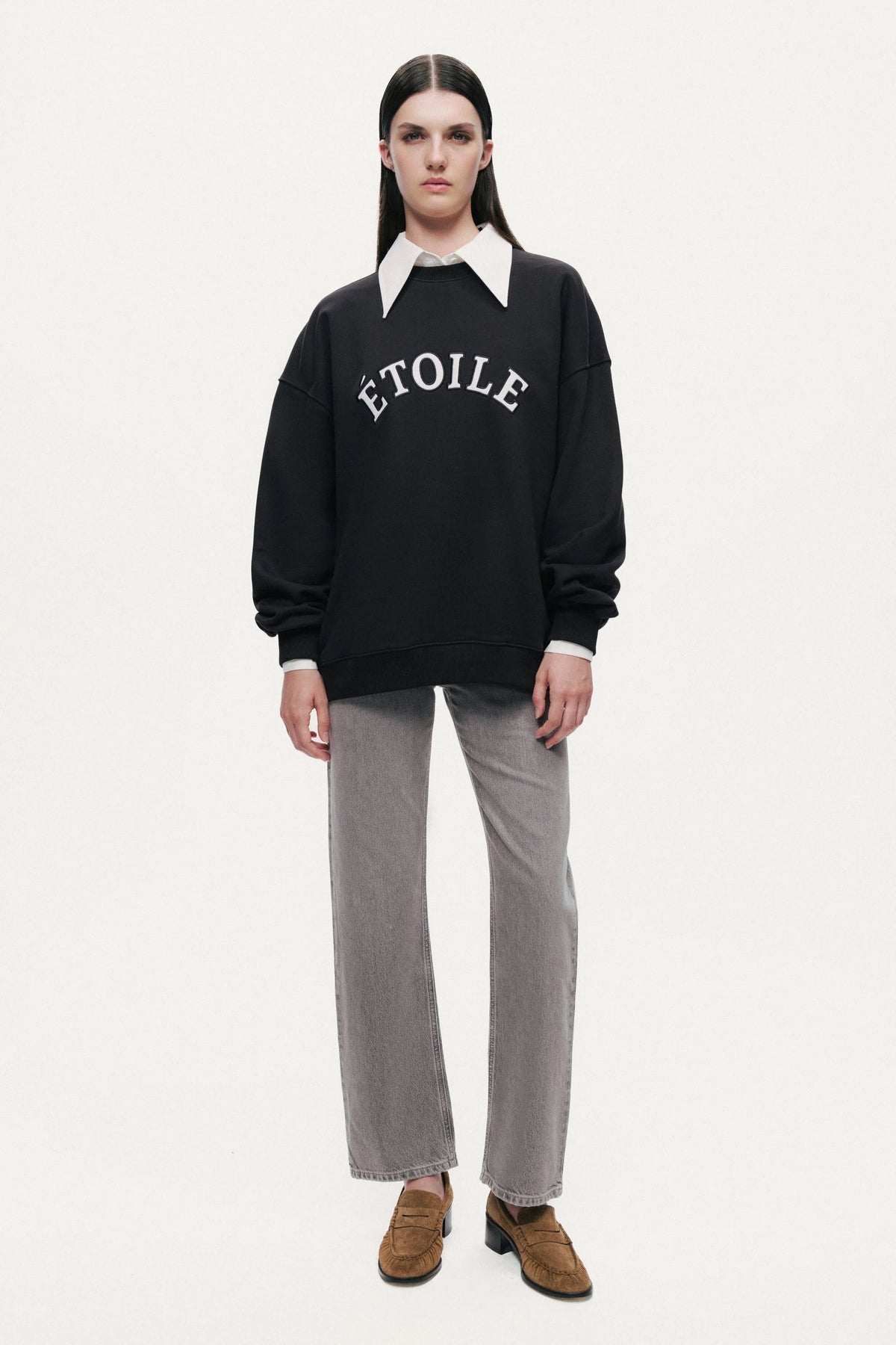 Woven Text Logo Sweatshirt