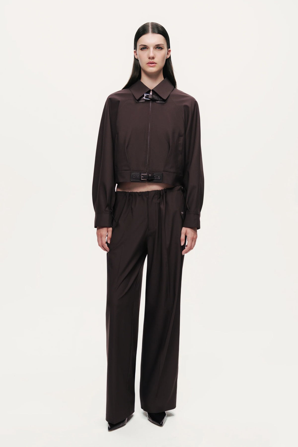 Relaxed Drawstring Wide-Leg Pants