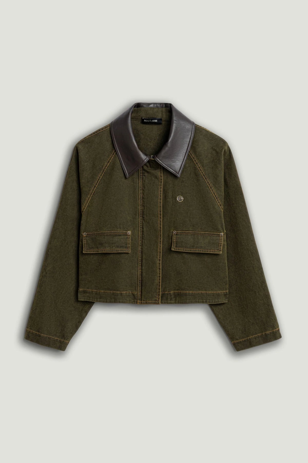 Contrast Collar Utility Cropped Jacket