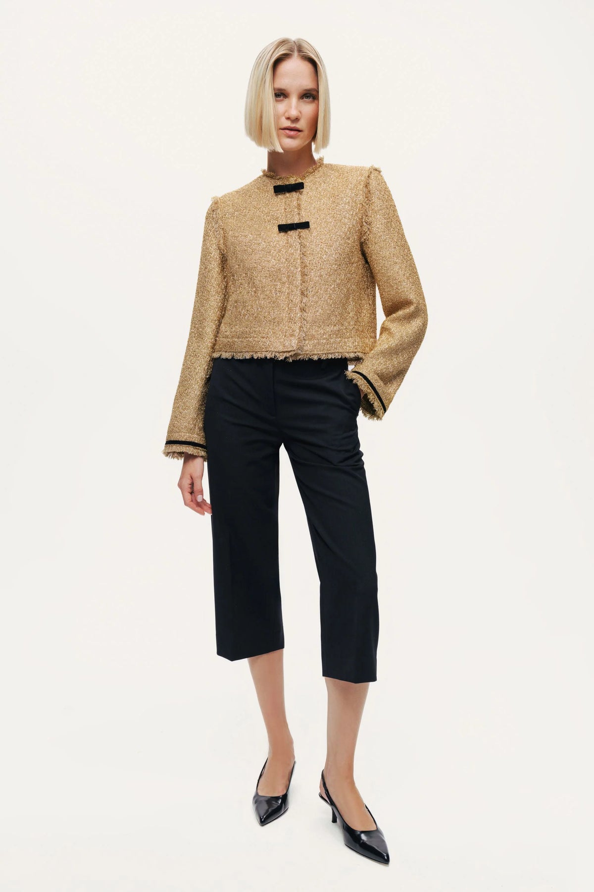 Textured Cropped Jacket
