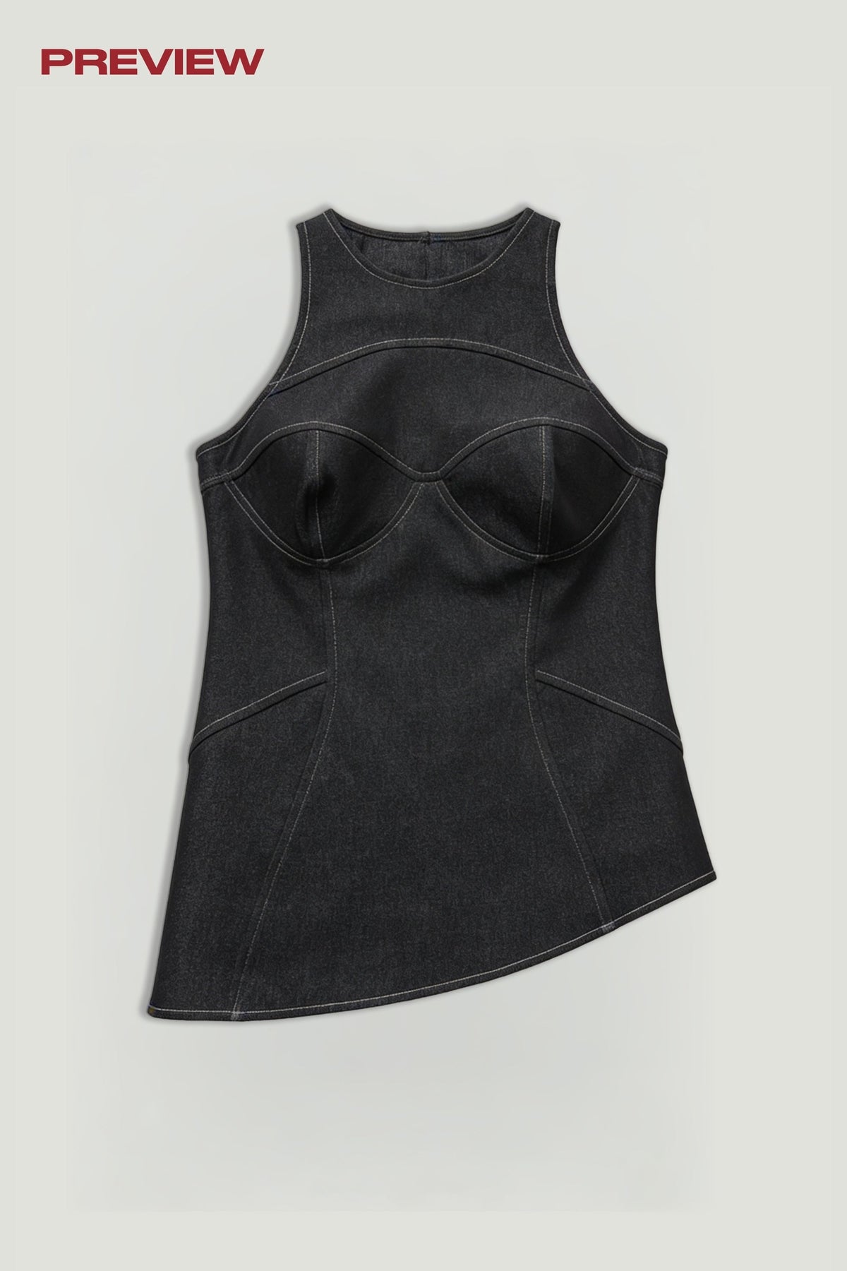 Halter Neck Denim Bustier Top