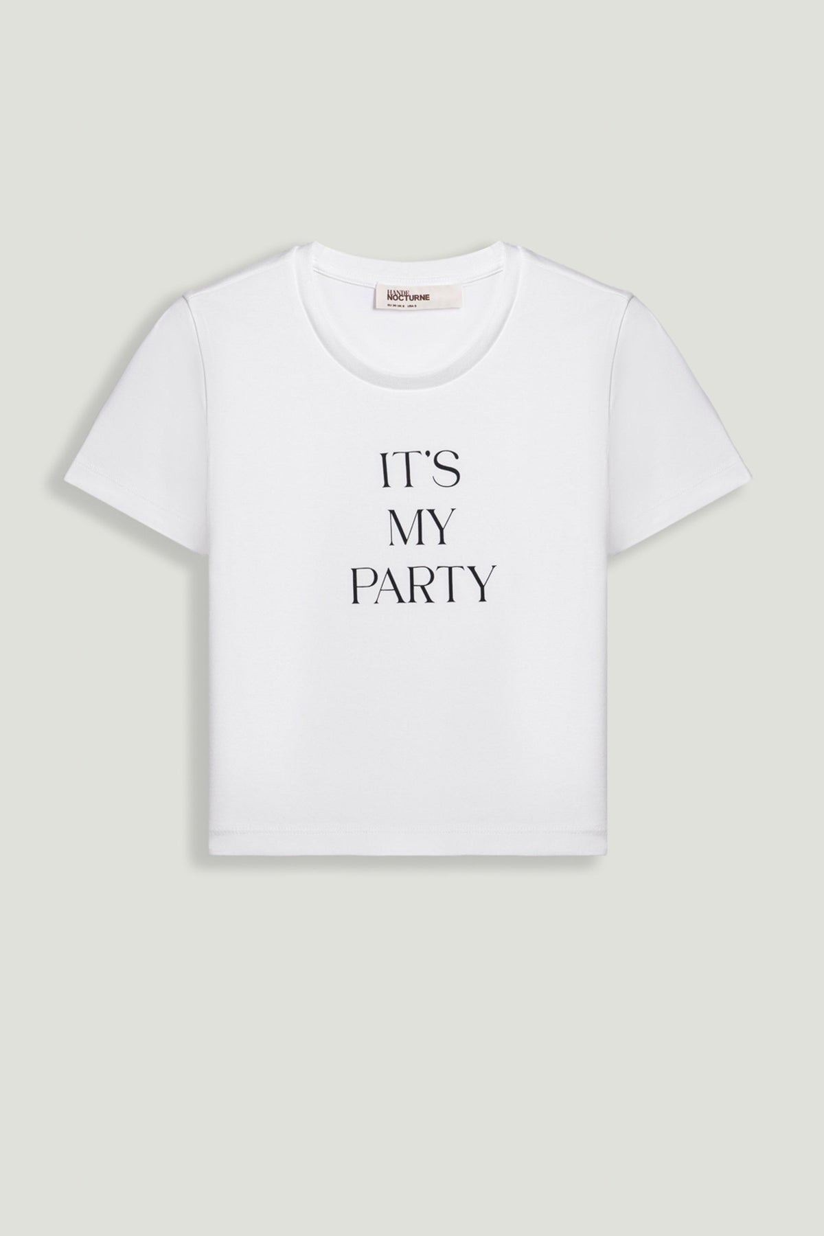 Crew Neck Cropped Slogan T-Shirt