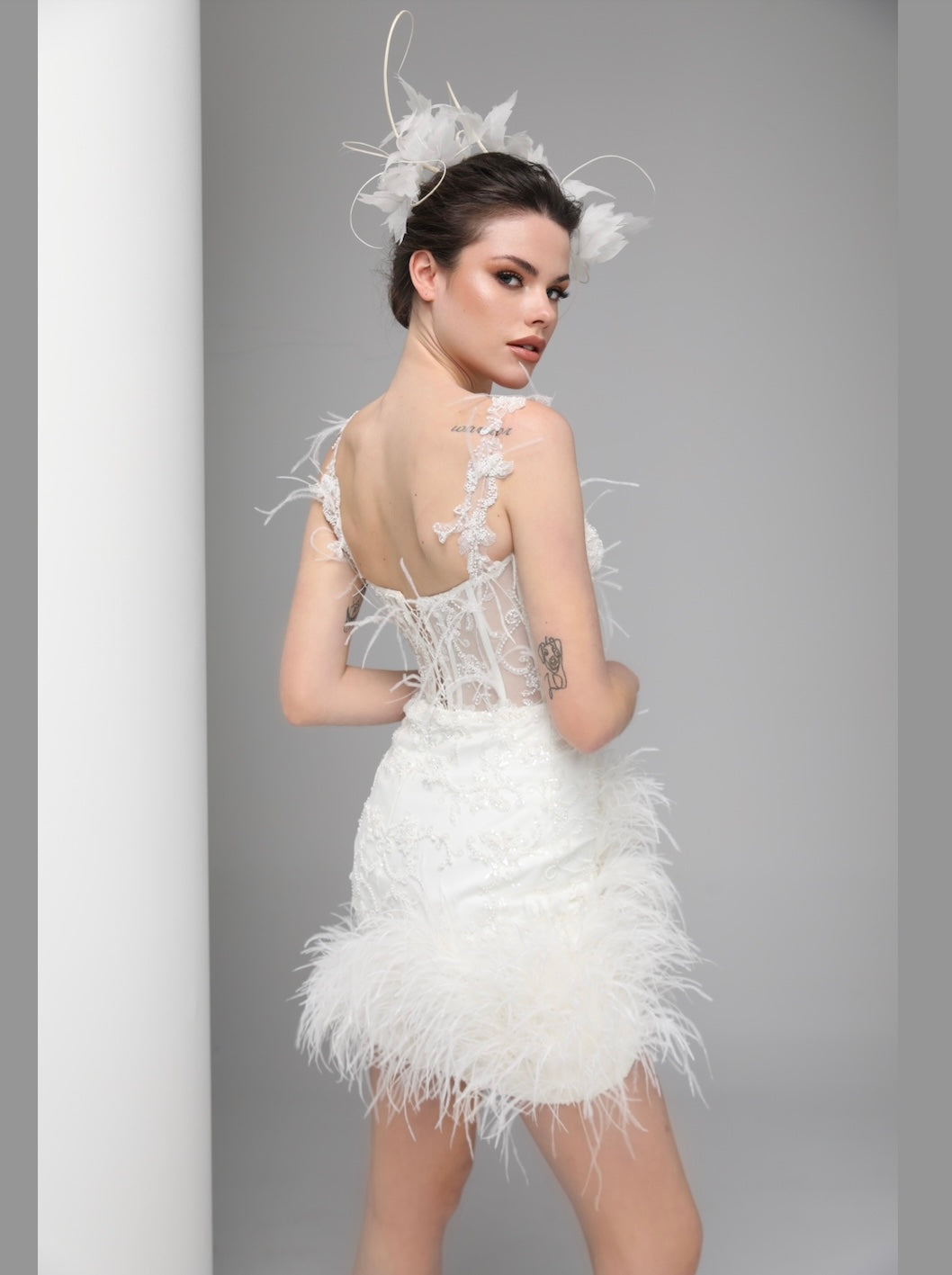 Feathers detail short dress SAMO COLLECTION INC Feathers detail short dress SAMO COLLECTION INC